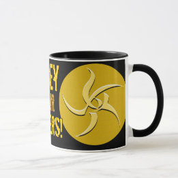 Obey Your Elders! Yellow Sign Ringer Mug