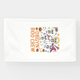 OBGYN Boo Crew Nurse Skeleton Dancing Halloween Sp Banner