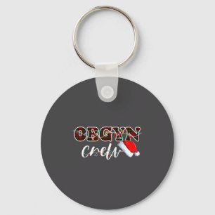 Obgyn Crew Christmas Lights Santa Hat Key Ring