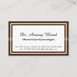 OBGYN Doctor Obstetrician Gynaecologist  Elegant Business Card