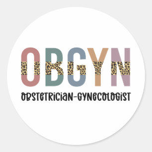 OBGYN Obstetrician Gynaecologist Leopard Print Classic Round Sticker