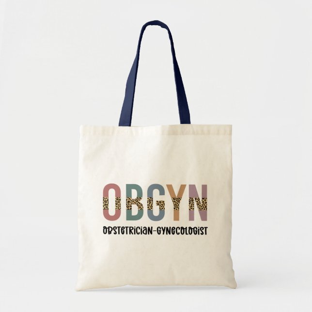 OBGYN Obstetrician Gynaecologist Leopard Print Tote Bag (Front)