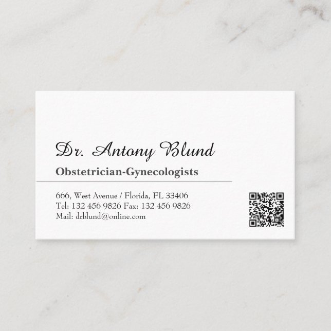 OBGYN Obstetrician Gynaecologists Doctor physician Business Card (Front)