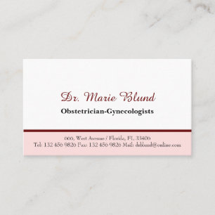 OBGYN Obstetrician Gynaecologists Doctor Physician Business Card