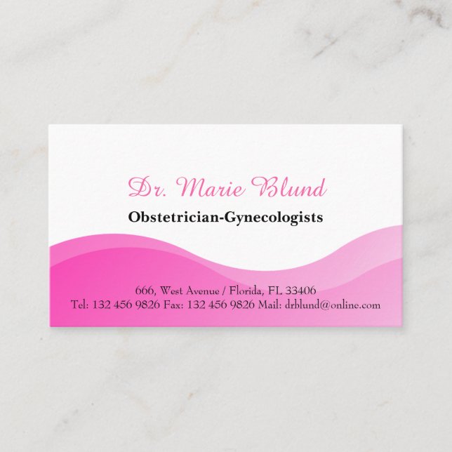 OBGYN Obstetrician Gynaecologists Doctor Physician Business Card (Front)