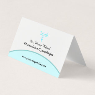OBGYN Teal Modern Elegant w/ QR code Business Card