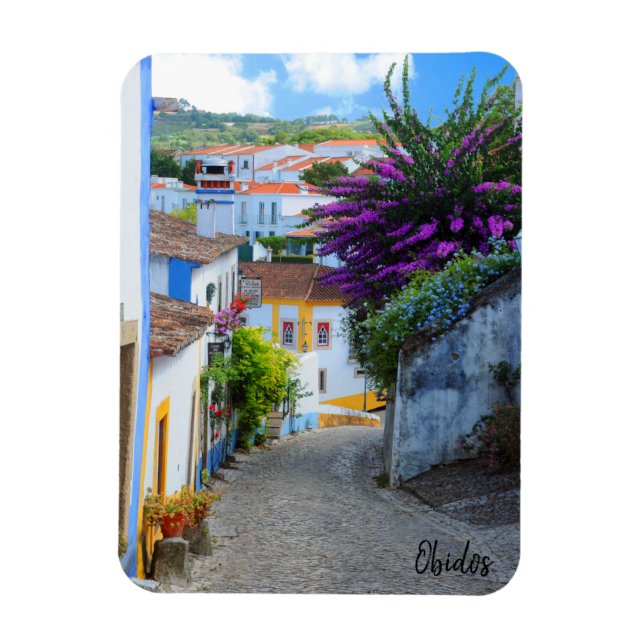 Obidos Flowers- The Real Portugal Magnet (Vertical)
