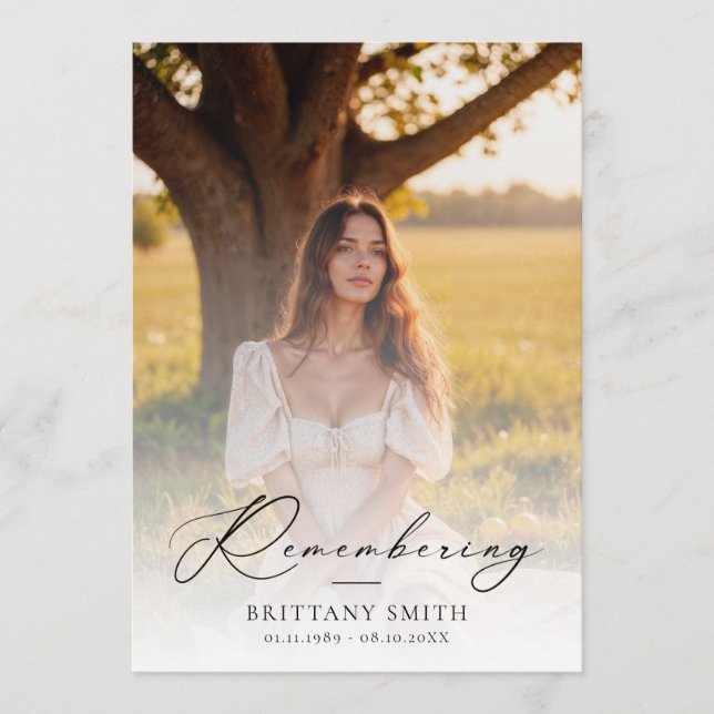 Obituary Order of Service Memorial Funeral Programme (Front)