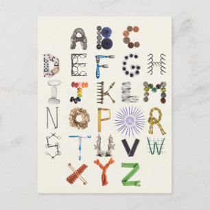 Object Alphabet Postcard   Back to School ABC Art