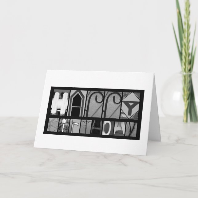 Object Letters Birthday Card (Front)