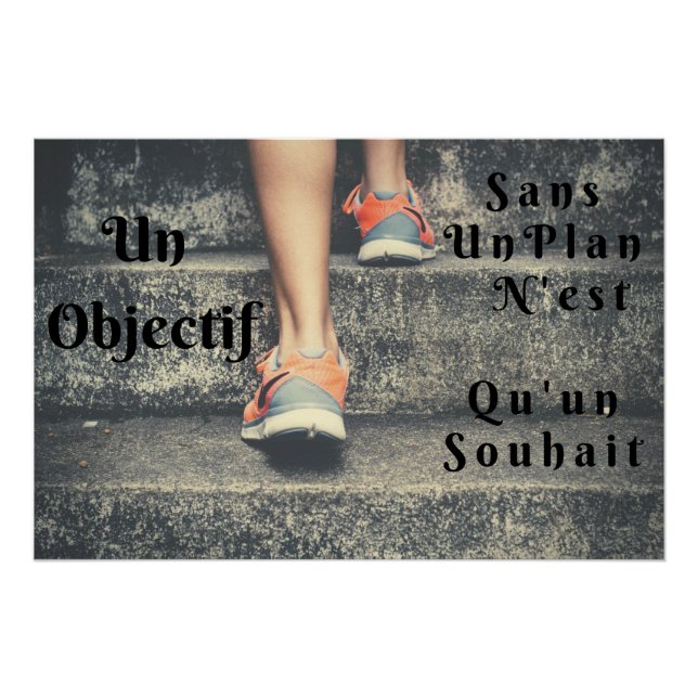 "Objectif" affiche citation positive Poster (Front)