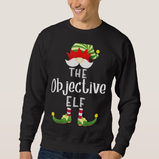 Objective Elf Group Christmas Pajama Party Sweatshirt (Front)