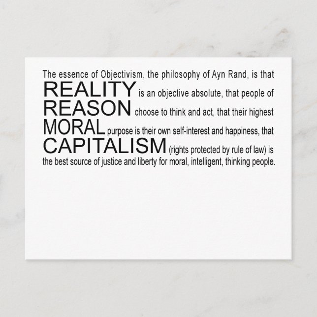 Objectivism Postcard (Front)