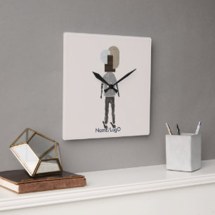 objet_15_un homme_1 square wall clock