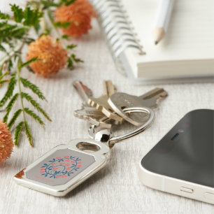 objet_17_a swan in flowers metal key ring