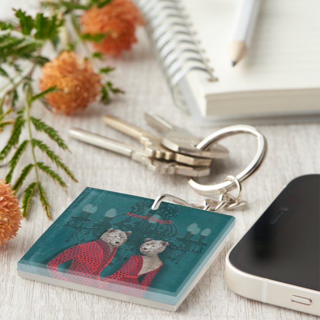 objet_20_une femme, un homme_2 acrylic key ring (Front Right)