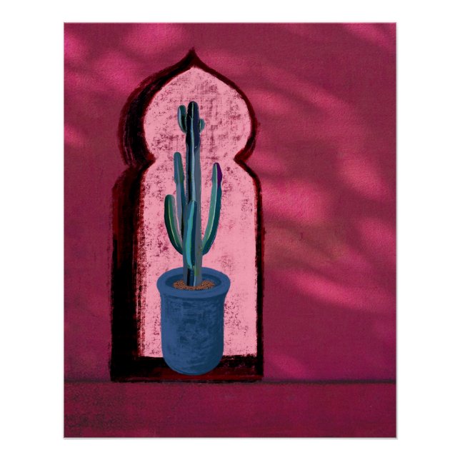 objet_21_a window with a cactus glossy poster (Front)