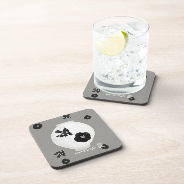 objet_22_camellia,bird and pottery hard plastic coaster (Right Side)