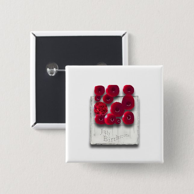 objet_4_variations on the ruby 15 cm square badge (Front & Back)