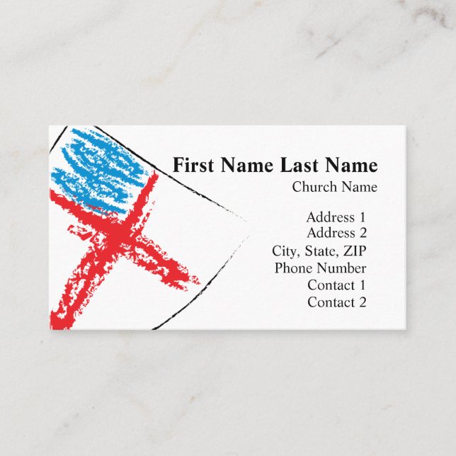 Oblique Episcopal Shield Business Card (Front)