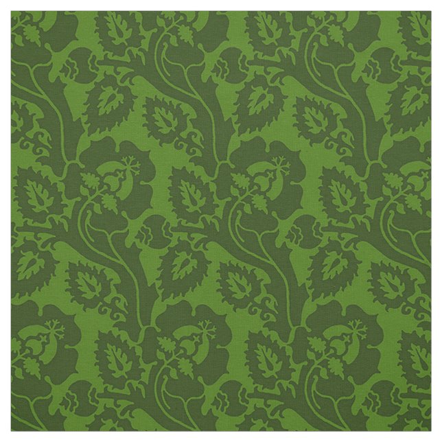 Oblique Floral, Emerald Green Fabric (Swatch)