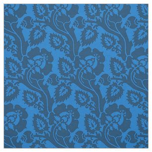 Oblique Floral, Medium Blue Fabric