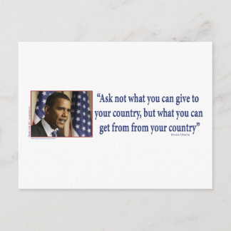 Obmana Ask what you can get from your country Postcard