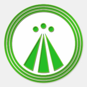 OBOD Symbol Neon Green Classic Round Sticker