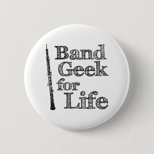 Oboe Band Geek 6 Cm Round Badge (Front)