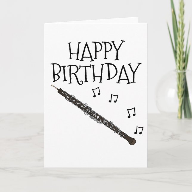 Oboe Birthday Card Woodwind Musician (Front)
