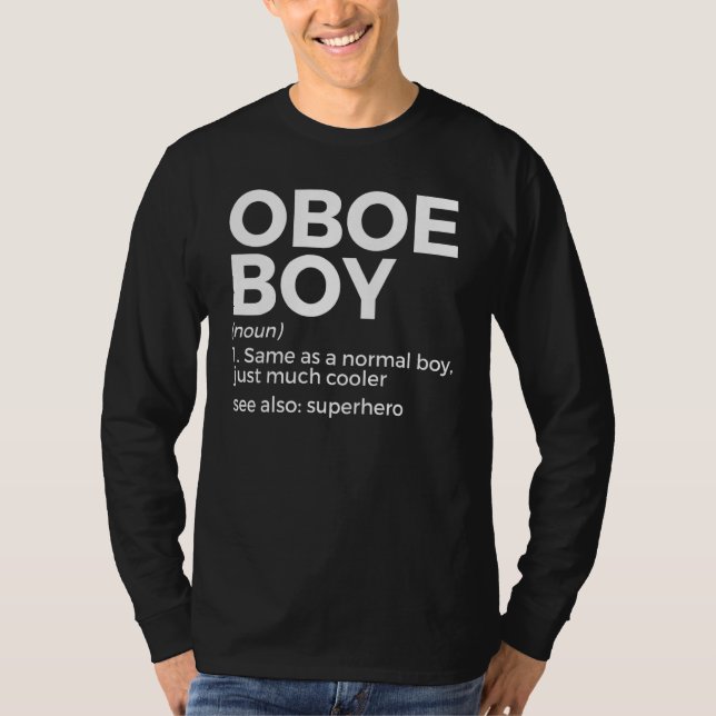 Oboe Boy Definition Oboe Player 1 T-Shirt (Front)