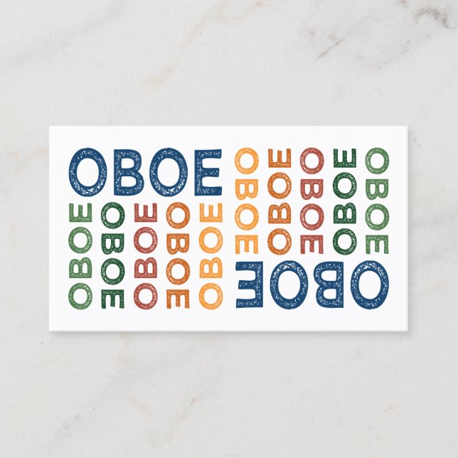 Oboe Colourful Business Card (Front)