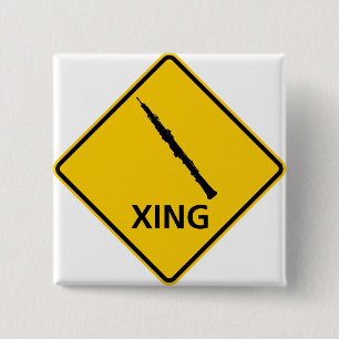 Oboe Crossing Highway Sign 15 Cm Square Badge