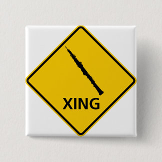 Oboe Crossing Highway Sign 15 Cm Square Badge