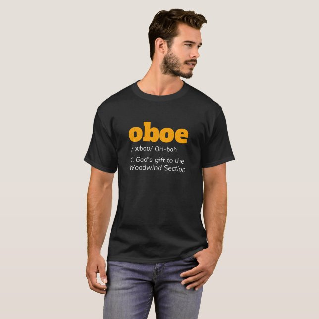 Oboe Definition T-Shirt - Oboe Player Gift Shirt (Front Full)