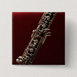 Oboe - double reed woodwind musical instrument 15 cm square badge