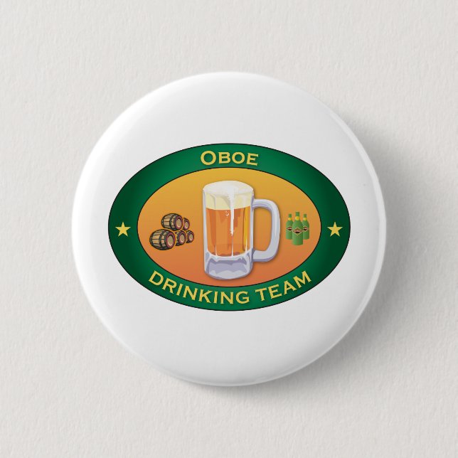 Oboe Drinking Team 6 Cm Round Badge (Front)