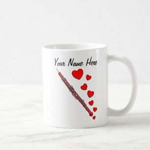 Oboe Hearts Oboist Woodwind Musician Custom Coffee Mug