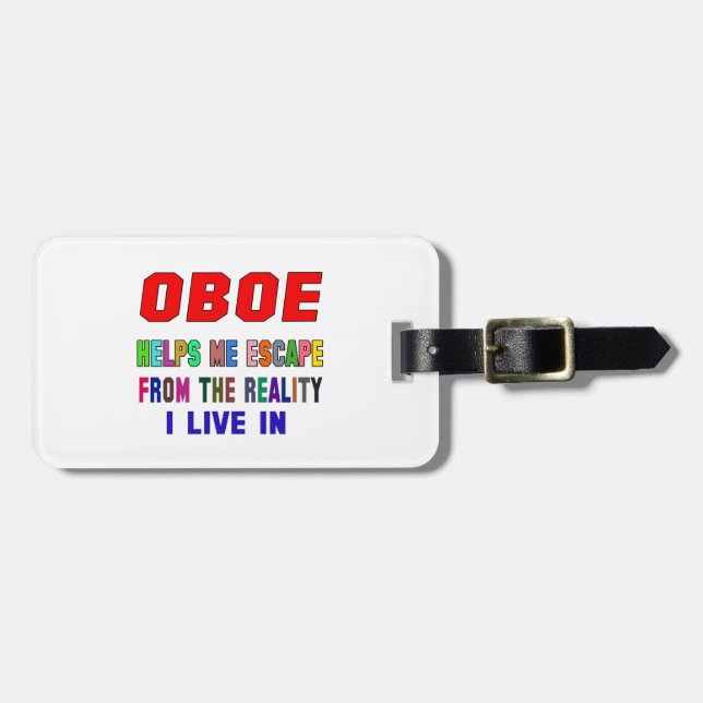 Oboe Helps Me Luggage Tag (Front Horizontal)