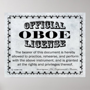 Oboe License Poster