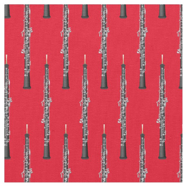 Oboe Music Musician Room Decor Red Fabric (Close Up)