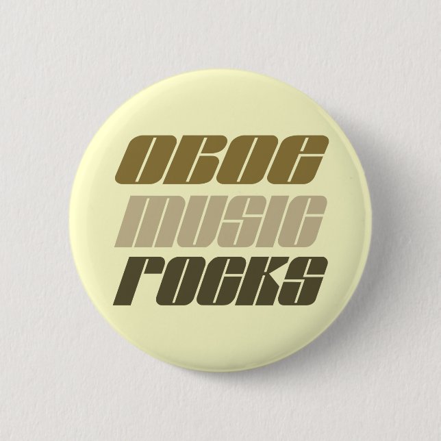 Oboe Music Rocks Gift 6 Cm Round Badge (Front)