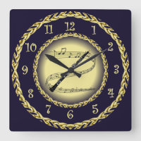 Oboe ~ Musical Scroll ~ Gold/Navy Blue ~ 