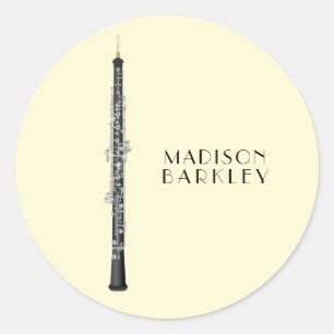 Oboe Musician Music Teacher Classic Round Sticker