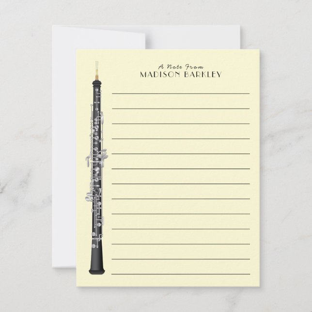 Oboe Musician Music Teacher Thank You Card (Front)