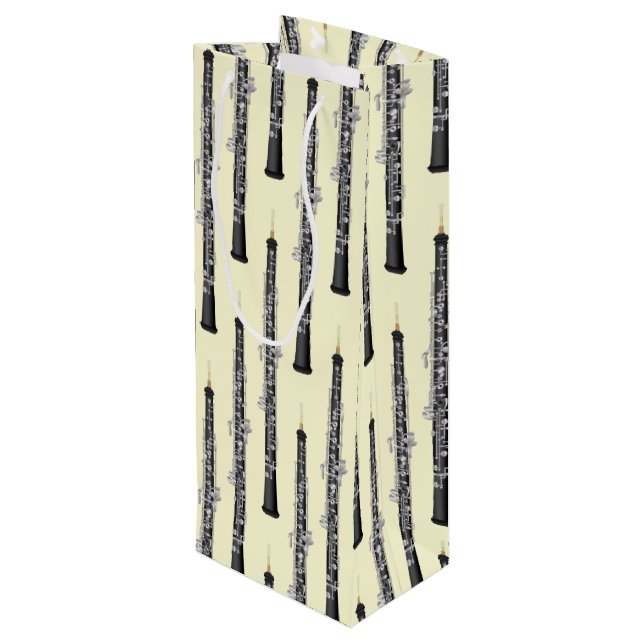Oboe Musician Music Teacher Wine Gift Bag (Back Angled)