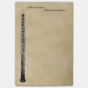 Oboe on Parchment Look Customisable Name Post-it Notes