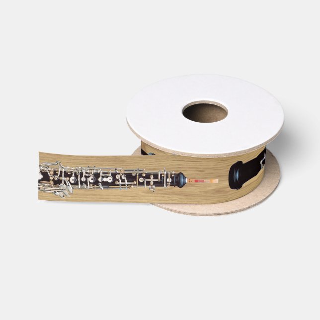 Oboe on Wood Effect Satin Ribbon (Spool)