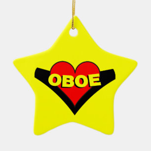 Oboe Over Heart Ceramic Tree Decoration
