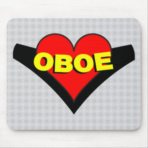 Oboe Over Heart Mouse Mat